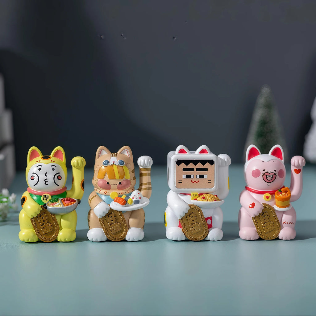 Lucky Cat Resin Figurines – Stylish Animal Sculpture for Prosperity