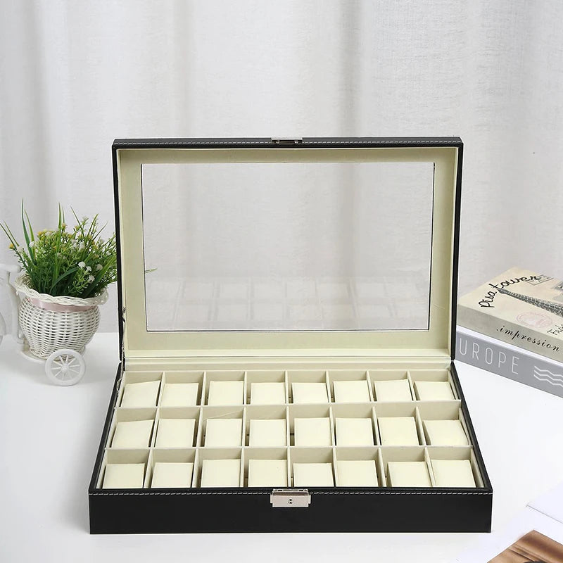 Luxury Leather Watch Box – Elegant Display Case with Multiple Slots
