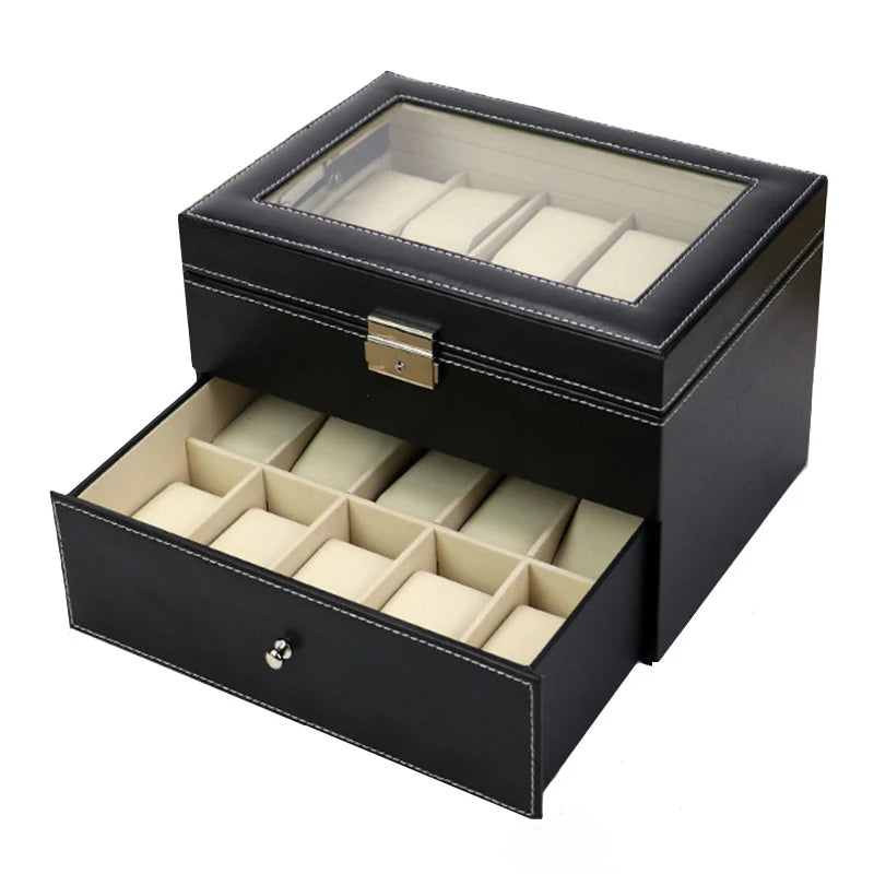 Luxury Leather Watch Box – Elegant Display Case with Multiple Slots