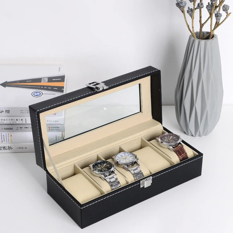 Luxury Leather Watch Box – Elegant Display Case with Multiple Slots