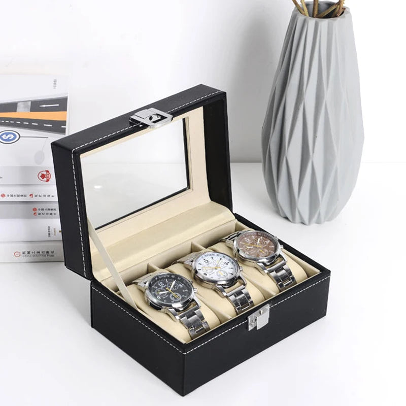 Luxury Leather Watch Box – Elegant Display Case with Multiple Slots