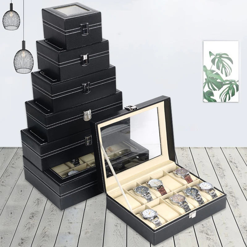 Luxury Leather Watch Box – Elegant Display Case with Multiple Slots