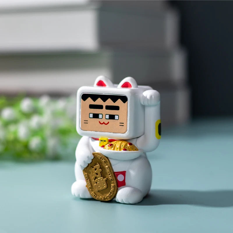 Lucky Cat Resin Figurines – Stylish Animal Sculpture for Prosperity